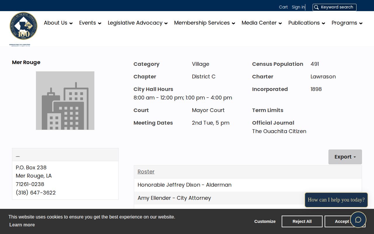 Louisiana Municipal Association profile for Mer Rouge